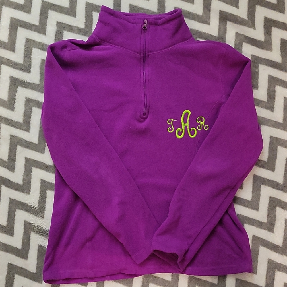 Old Navy fleece quarter zip -- monogrammed